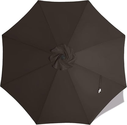 MASTERCANOPY Patio Umbrella 11 ft Replacement Canopy for 8 Ribs-Brown Canopy Only