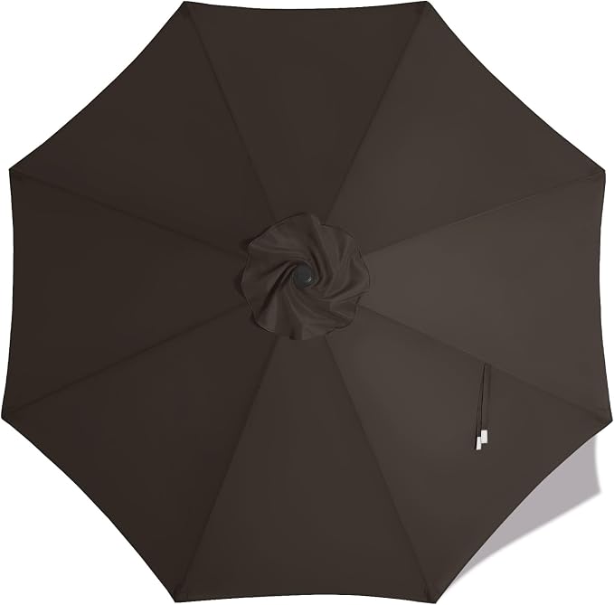 MASTERCANOPY Patio Umbrella 10 ft Replacement Canopy for 8 Ribs-Brown Canopy Only