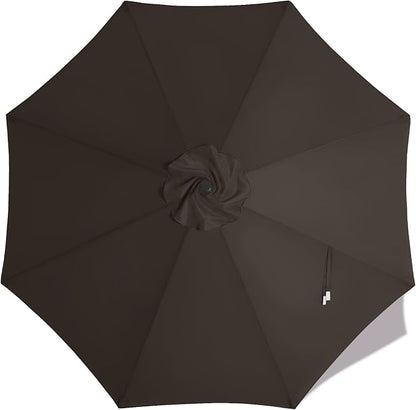 MASTERCANOPY Patio Umbrella 10 ft Replacement Canopy for 8 Ribs-Brown Canopy Only
