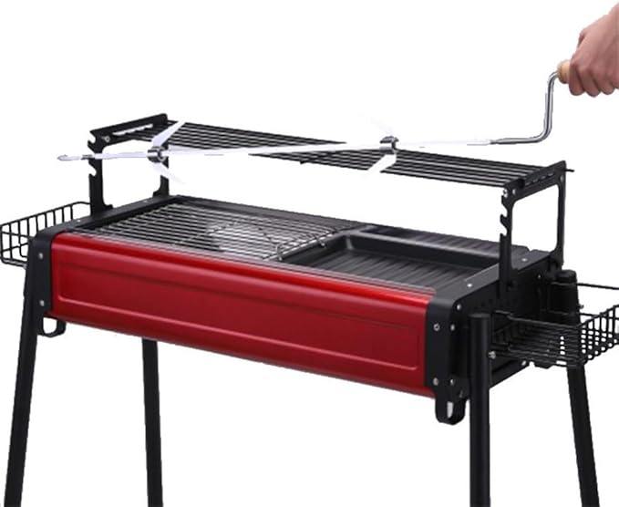 Portable Charcoal Grill for Camping BBQ Grills, Outdoor Barbecue Grill with Folding Design, Lightweight and Stable Support,78 * 32 * 80Cm-D