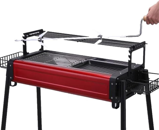 Portable Charcoal Grill for Camping BBQ Grills, Outdoor Barbecue Grill with Folding Design, Lightweight and Stable Support,78 * 32 * 80Cm-D