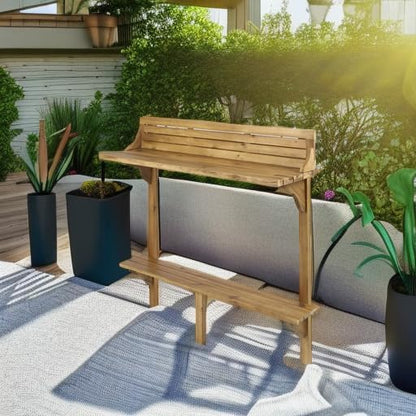 Christopher Knight Home Caribbean Outdoor Acacia Wood Balcony Bar Table, Natural Stained