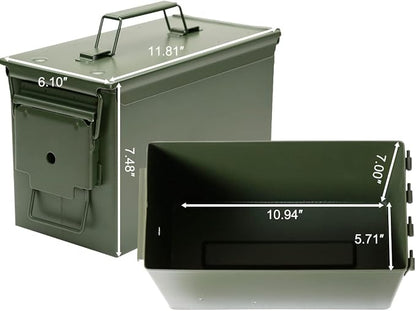 Aolamegs 50 Cal Ammo Can – Locking Hardware Kit and Stainless Steel Padlock，Ammo Box Military & Army M2A1