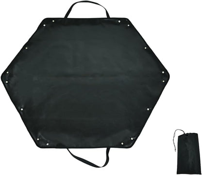 Camping Fireproof Mat Outdoor BBQ Fire Pit Cooking Mat Double Layer Silicone Coated Flame Retardant Heat-resistant Portable Reusable and Waterproof Cloth Black Size: 41 * 36 inches Weight: 17.3 oz
