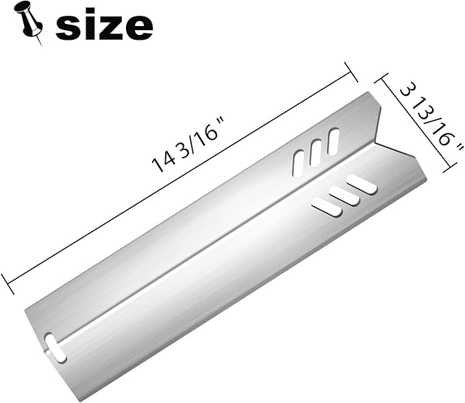 Grill Heat Plates Shield for Backyard Grill BY14-101-001-05 BY16-101-002-06,Revoace Gas Grill GBC1690W GBC1705WV GBC1706W GBC1793W,Uniflame GBC1030WRS GBC1134W Stainless Steel Burner Cover 14"