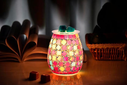 DICIMI Cute Wax Warmer, Wax Melt Warmer Electric with Night Light, Mosaic Oil Burner for Home Decor, Wax Burner for Scented Wax, Aromatherapy Wax Warmer, Ideal Gift for Women
