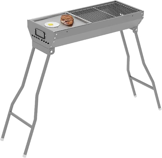 Grills Outdoor Cooking Charcoal, Stainless Steel Coating BBQ Grill Small Charcoal, Portable Charcoal Grill for Party Picnic Travel Home,RV Outdoor Cooking Use (Color : /Gray, Size : C)