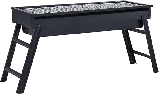 Portable Camping BBQ Grill,Charcoal BBQ Barbecue Grill Camping Stand for Outdoor Cooking Portable,for Tailgating Patio Backyard Camping and Anywhere,Steel 23.6"x8.9"x13"