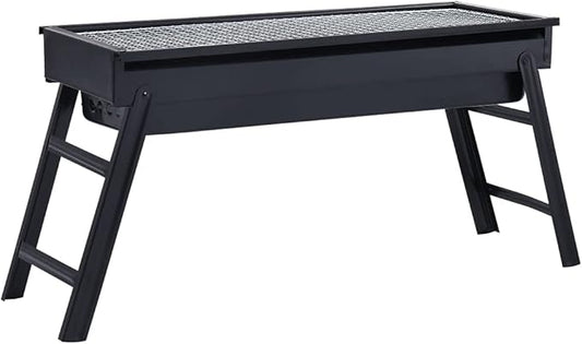 Portable Camping BBQ Grill,Charcoal BBQ Barbecue Grill Camping Stand for Outdoor Cooking Portable,for Tailgating Patio Backyard Camping and Anywhere,Steel 23.6"x8.9"x13"