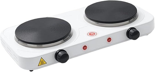 Countertop Double Burner Adjustable Temperature Kitchen Small Appliance Professional 2000W for Braising Scrambling Steaming, Heating Plate