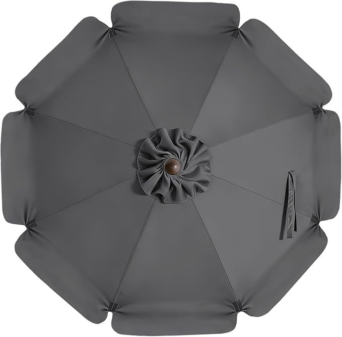 MASTERCANOPY Valance Patio Umbrella 10 ft Replacement Canopy for 8 Ribs-Charcoal Grey Canopy Only