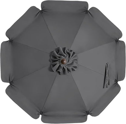 MASTERCANOPY Valance Patio Umbrella 9 ft Replacement Canopy for 8 Ribs-Charcoal Grey Canopy Only