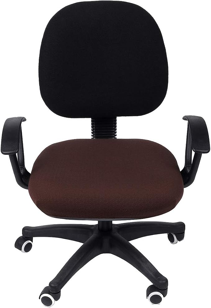 Smiry Office Computer Chair Seat Covers for Desk, Anti-dust Protector | Stretch Jacquard Removable Washable Desk Chair Seat Cushion Protectors, Chocolate