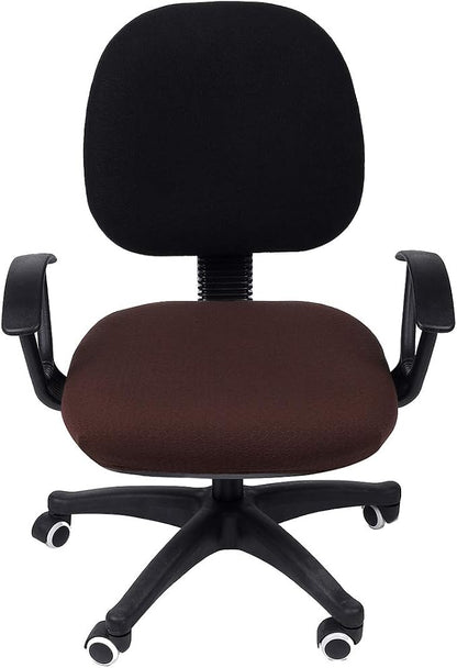Smiry Office Computer Chair Seat Covers for Desk, Anti-dust Protector | Stretch Jacquard Removable Washable Desk Chair Seat Cushion Protectors, Chocolate