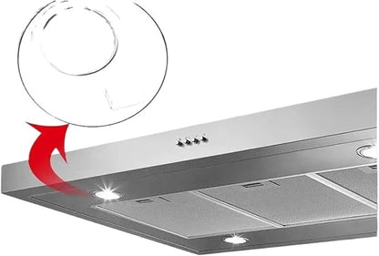 2-Pack DC 12V Smoke Exhauster Light Kitchen Range Hood Light 1.5W 68mm Stove Smoke Vent Extractor Light Warm White 3000K