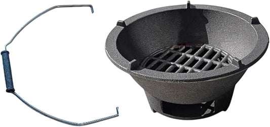Portable Charcoal Grill, BBQ Grill, Mini Japanese Cast Iron Tabletop Furnace for Party Camping Patio Outdoor Backpacking, 20cm