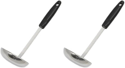 Chef Craft Select Cooking Ladle, 11.5 inch, Stainless Steel/Black (Pack of 2)