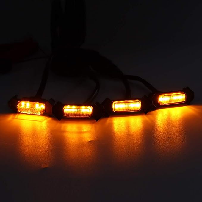 Keenso 4pcs Car Grille Light ABS LED Grille Light 12V High Brightness Front Bumper Lamp for 2016 2017 2018 2019 2020 Night Driving (Yellow Shell Yellow)