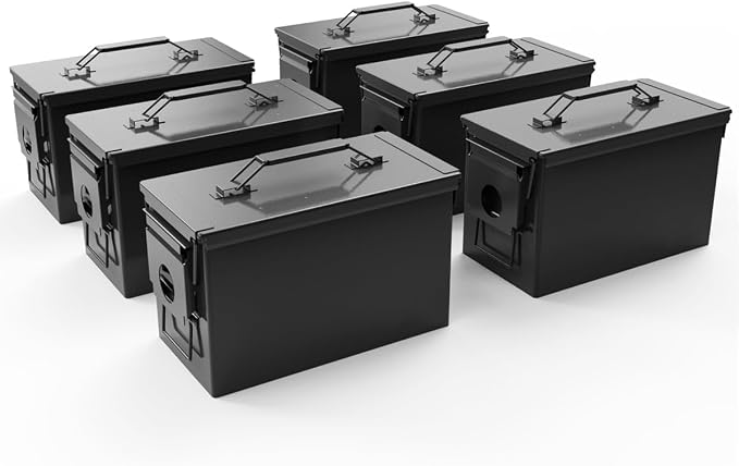 PATRON 30 & 50 Cal Ammo Can Metal Ammo Box Storage Crate Case for Shotgun Bullet Rifle Ammunition Waterproof (Black or Green)