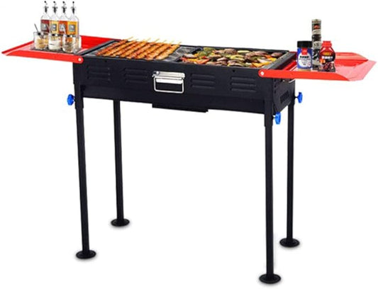 Portable Charcoal Grill Folding Charcoal BBQ Grill Utensil Stainless Steel Barbecue Grill, for Outdoor BBQ Garden Terrace Camping Picnic 120 * 31 * 65Cm