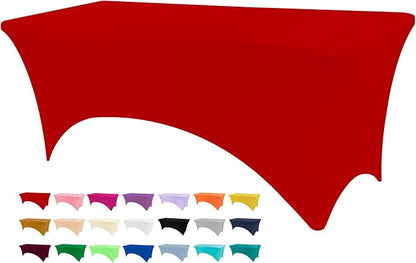 BDDC 6ft Stretch Spandex Fitted Table Cloth for 6 Foot Tables | GRS-Certified Eco-Friendly Fabric, Elastic Fit Rectangle Tablecloth, Washable, Wrinkle-Free, For Events & Parties