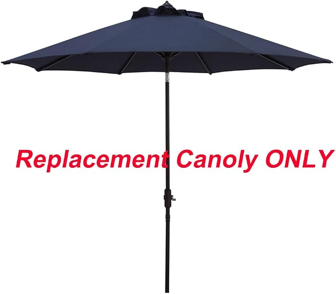 9ft Patio Umbrella Replacement Canopy Market Umbrella Top Outdoor Umbrella Canopy with 8 Ribs,Vented Canopy, Fade Resistant, UPF 50+ Excellent Sun Protection