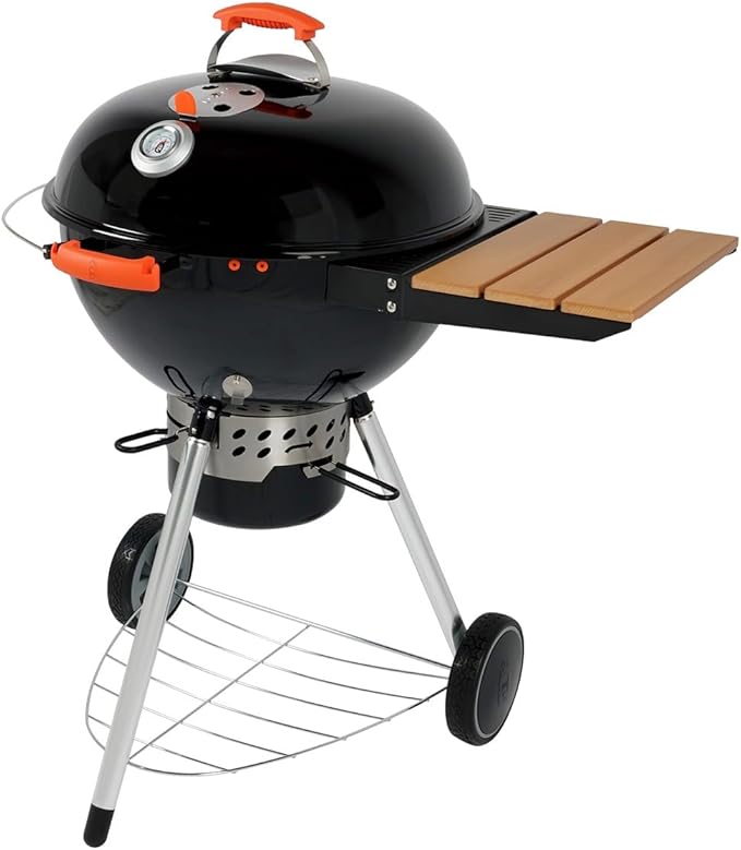 ProQ Charcoal Kettle BBQ Grill with Side Table (Rodeo ST-57), 22" – Charcoal Barbecue Grill - Outdoor Smokers and Grills – BBQ with Smoker
