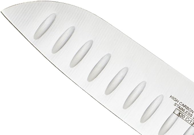 Mercer Culinary Millennia Color Handle Cutlery 7" Santoku Knife (Granton Edge) Yellow