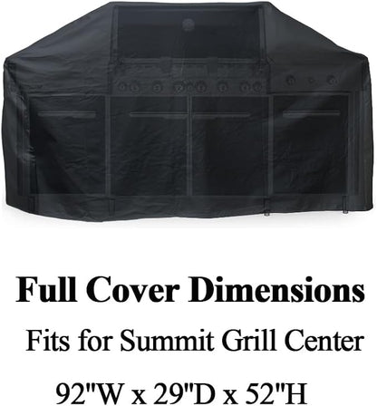 92 Inch Grill Center Cover Waterproof Heavy Duty Outdoor Summit | Gas Grill Center BBQ Cover