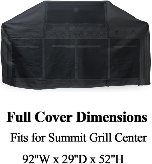 92 Inch Grill Center Cover Waterproof Heavy Duty Outdoor Summit | Gas Grill Center BBQ Cover