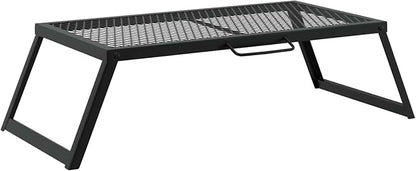 Portable Charcoal Grill for Camping, Foldable Steel BBQ Grill for Outdoor Backyard Patio Cooking, Black, 27.56 x 13.58 x 7.28 inches