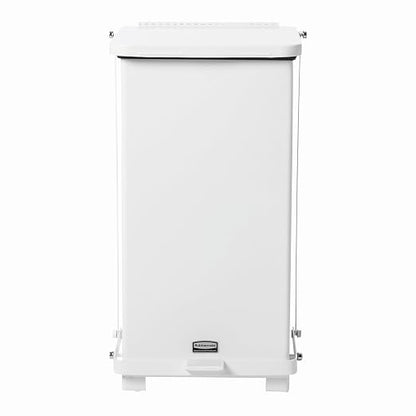 Rubbermaid Commercial Products Defenders Step-On Trash Can with Plastic Liner 6.5-Gallon White Good with Infectious Waste in Doctors Office/Hospital/Medical/Healthcare Facilities