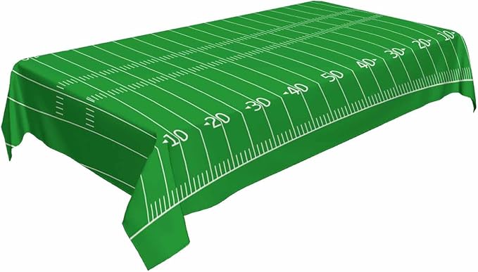 TKS MITLAN American Football Field Tablecloth 60x84 Inch Rectangular Green Lawn Sport Football Field Oblong Table Cloth Kitchen Table Decorations for Home Dinner Party