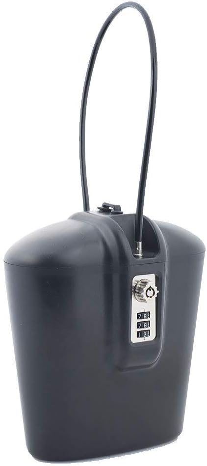SAFEGO Portable Indoor/Outdoor Lock Box Safe with Key and Combination Access (Black)
