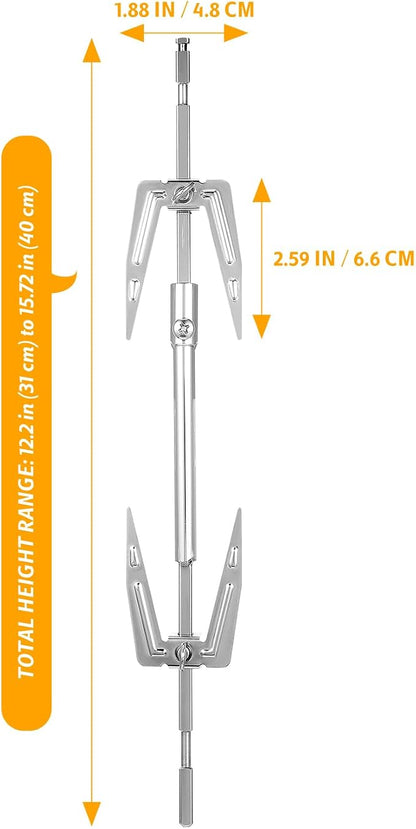 Abaodam Air Fryer Rotisserie Spit Rod 12~15” Adjustable Rotisserie Fork Stainless Steel Replacement Meat Fork or Toaster Oven Air Fryer Accessories