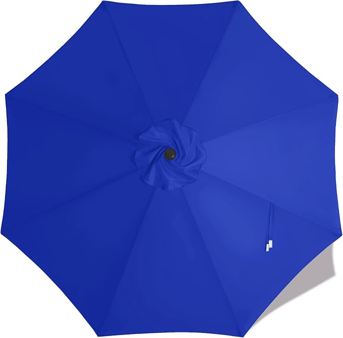 MASTERCANOPY Patio Umbrella 10 ft Replacement Canopy for 8 Ribs-Blue Canopy Only