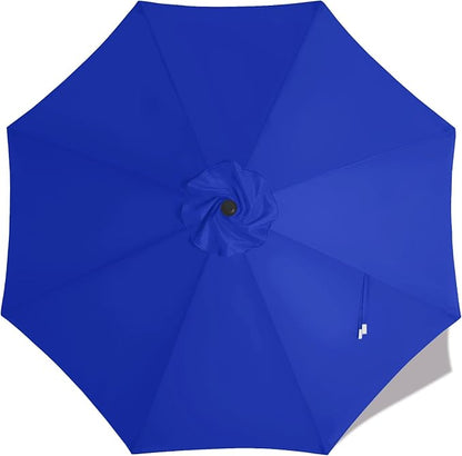 MASTERCANOPY Patio Umbrella 10 ft Replacement Canopy for 8 Ribs-Blue Canopy Only