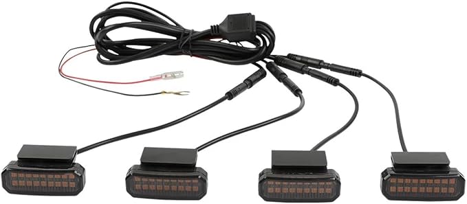 18LED Amber Front Grille Light with Wiring Harness, Universal Clip-On, 4Pcs | Plastic Shell, Truck Grill Lights, For Trucks SUV and Pickups