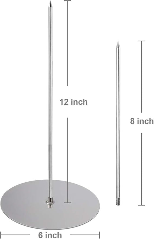 Vertical Skewer Grill - Stainless Removable Vertical Brazilian Barbecue Grilling Rack Meat Spit - Perfect for Steak, Whole Chickens, Whole Fish, Large Meat, 2Pack