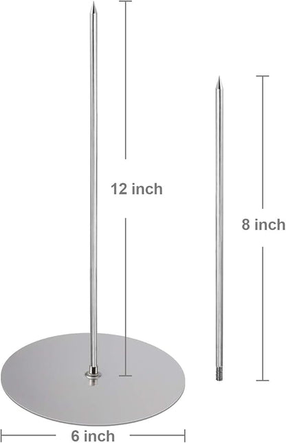 Vertical Skewer Grill - Stainless Removable Vertical Brazilian Barbecue Grilling Rack Meat Spit - Perfect for Steak, Whole Chickens, Whole Fish, Large Meat, 1Pack
