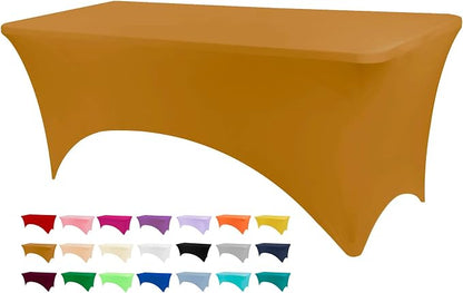 BDDC 4ft Stretch Spandex Fitted Table Cloth for 4 Foot Tables | GRS-Certified Eco-Friendly Fabric, Elastic Fit Rectangle Tablecloth, Washable, Wrinkle-Free, For Events & Parties