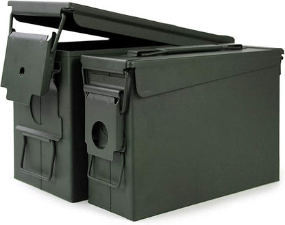 GUGULUZA Metal Ammo Can 30 50 Cal, Waterproof Airtight Ammo Containers Case | Heavy-Duty Ammunition Storage Case Military Container, Lockable Box w/Flip Top for Long-Term Storage Bullet, 30Cal and 50 Cal