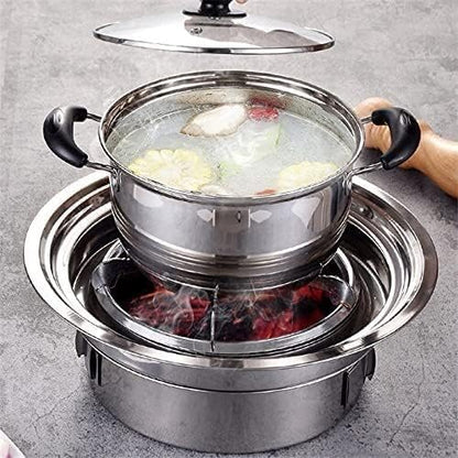 Bbq Grill Charcoal Grill Charcoal Stove Charcoal Barbecue Grill Stainless Steel Non-stick Barbecue Tray Grills Portable Charcoal Stove Outdoor Camping Barbecue Grill Charcoal Griddle (Color : 40cm)