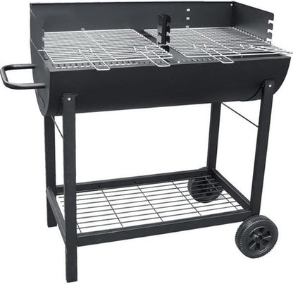 Portable Charcoal Grill with Trolley, Outdoor Barbecue Grill for Camping BBQ, Foldable Camping Grill for Backyard Patio Hiking, Easy Clean Charcoal Grills BBQ,LightGrey-D