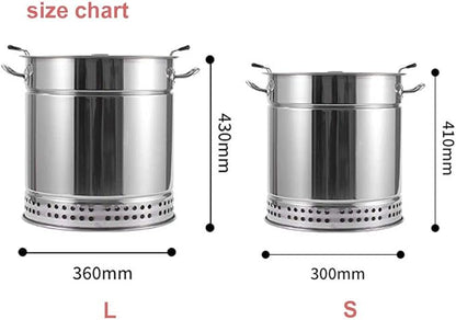 Portable Vertical Charcoal Smoker Grill Barrel Grill with 28 Skewers, Outdoor Indoor Camping Smokeless Charcoal Barbecue Grill Bbq,L