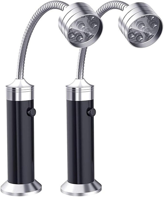 2Pcs Flexible Barbecue Grill Light Magnetic Base Bright 9 LEDs Light Outdoor Camping Working Lamp Random