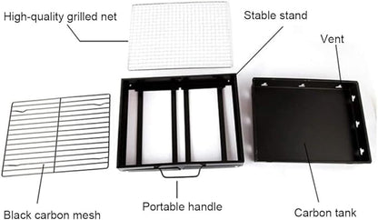 Portable BBQ Grill Charcoal Grill Outdoor Foldable BBQ Grill Desktop Grill Used for Outdoor Picnic Garden campping and Barbecue Party