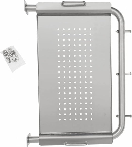 BBQ-PLUS Stainless Steel Grill Side Shelf for Pit Boss 700/820/1000 Series Pellet Grills, Grill Shelf Attachment with Serving Tray, Pellet Grill Accessories for Pit Boss