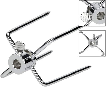 Stainless Steel 304 Grill Rotisserie Meat Forks Set(1-Pair)- Fits 5/16" Square and 3/8" Round Hexagon Spit Rods