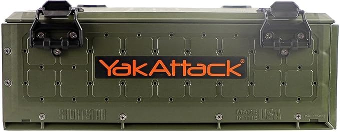 YakAttack ShortStak Solo Storage Box - Size & Color Options | Standalone Low-Profile Crate with Lid, Hinges & Latches | GridLoc Mounting Panels | Slider Feet for Under-Seat Use | Made in USA